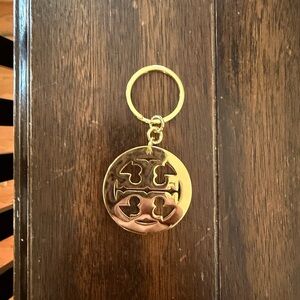 Tory Burch Gold-Tone Cutout Logo Key Ring